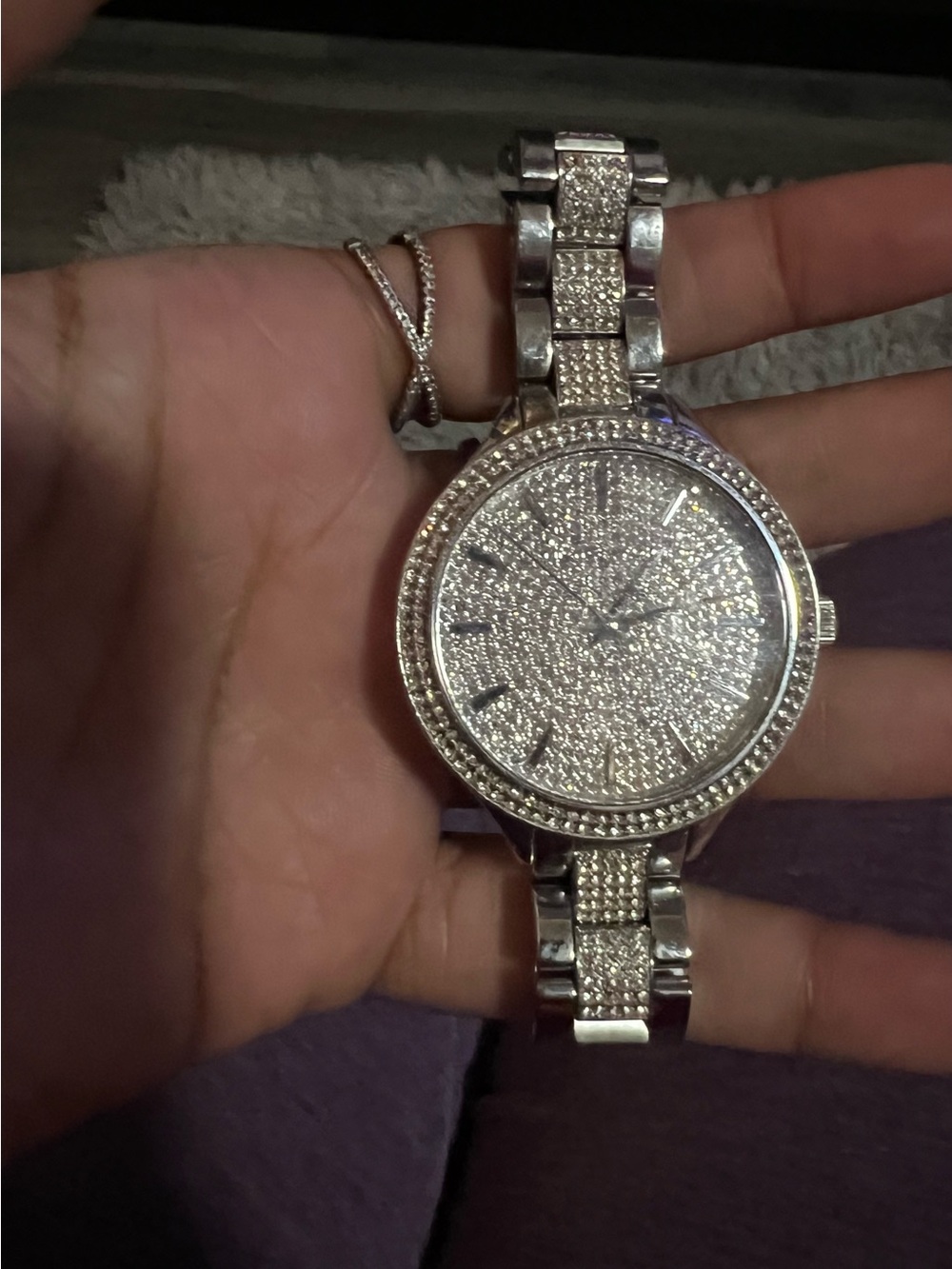 Silver Crystal blinged out michael kors  Watch